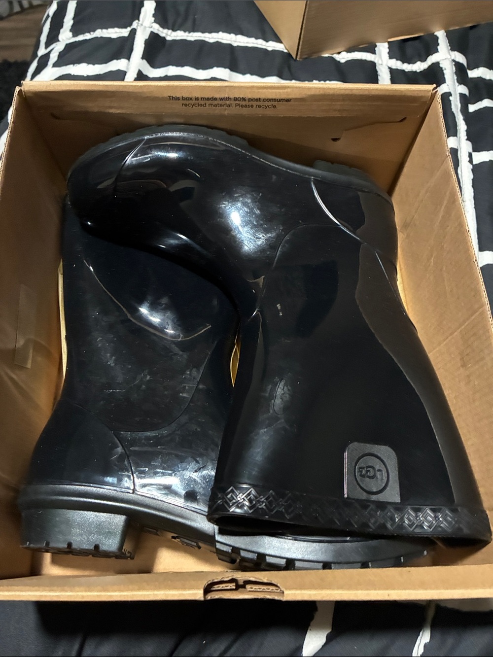 UGG K Raana Kids Black Boots - Classic Pull-On